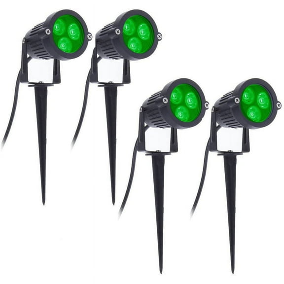 4Pcs LED Garden Lights 3W 220V Outdoor Spotlight with Spike IP65 Waterproof Landscape Decorative Lamp Green
