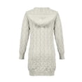 thumbnail image 7 of Xdegoge Womens Long Hooded Cardigan Sweaters Open Front Chunky Cable Knit Duster Coat with Pockets Fall Winter Warm Thick Oversized Outerwear, 7 of 7