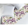 thumbnail image 2 of Floral Bed Runner, Watercolor Iris Flowers Spring Love Romantic Concept Vintage Artwork, Decorative Accent Bedding Scarf for Hotels Homes & Guest Rooms, Queen, Lilac Ivory and Green, by Ambesonne, 2 of 3