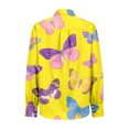 thumbnail image 4 of QASIEATN Button Down Shirts for Women Butterfly Dress Shirts Long Sleeve Blouse Work Tops Summer Blouse Fashion Clothing, 4 of 5