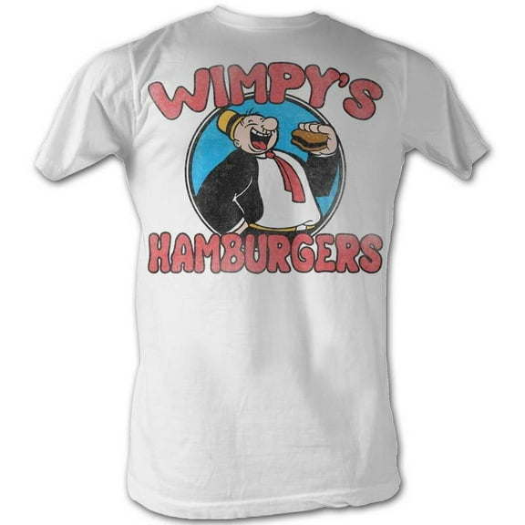 Popeye Comics Wimpys Burgers Adult Short Sleeve T Shirt