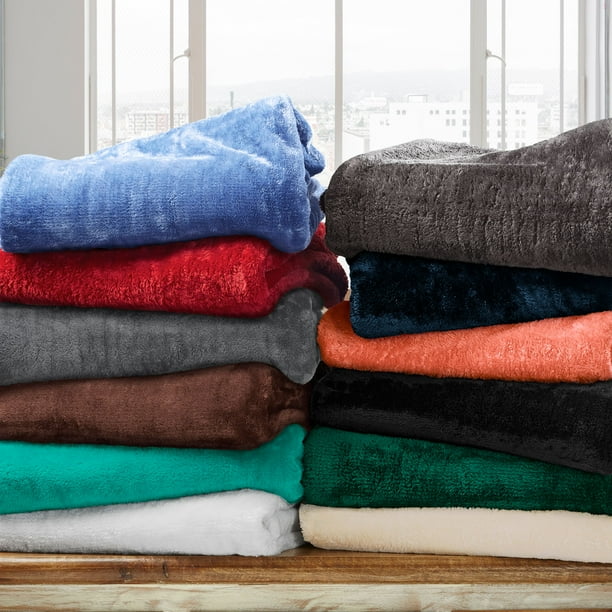 Impressions Monticello Solid Microfiber Fleece Blankets and Throws