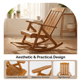 thumbnail image 3 of Ktaxon Fir Wood Rocking Chair Adjustable Backrest with Footrest 28 Inch Indoor Living Room, Teak, 3 of 9