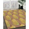 thumbnail image 3 of Ahgly Company Machine Washable Indoor Round Transitional Yellow Area Rugs, 7' Round, 3 of 7