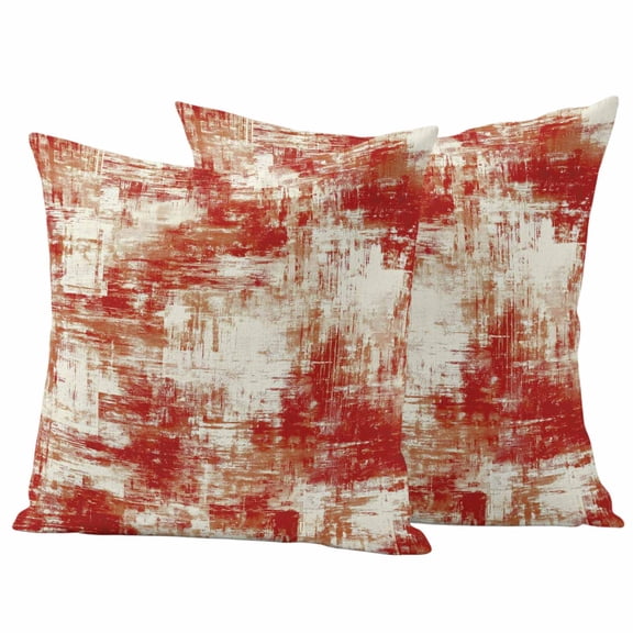 Red Ombre Outdoor Waterproof Pillow Covers, Gradient Abstract Art Vintage Decorative Square Throw Pillowcase Sofa Cushion Sham for Patio/Couch/Chair, 26"x26" 2 Pack