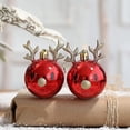 thumbnail image 3 of Set De 8 Bolas Navideñas Irrompibles Para Árbol De Navidad - Bolas Para Rellenar - Dorado Y Rojo, 3 of 5