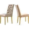 thumbnail image 1 of Meridian Furniture Capri Velvet Dining Chair Contemporary Design, Beige (Set of 2), 1 of 8