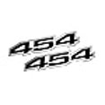 thumbnail image 3 of 2X (Pair/Set) VMS Racing 454 Black on Silver Highly Polished Aluminum Emblems, 3 of 4
