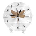 thumbnail image 2 of Reloj de pared rústico con diseño de libélula y revestimiento de madera, de 10 pulgadas, silencioso y sin tictac, estilo rústico retro, decorativo para sala de estar, cocina, hogar, baño y dormitorio, 2 of 7