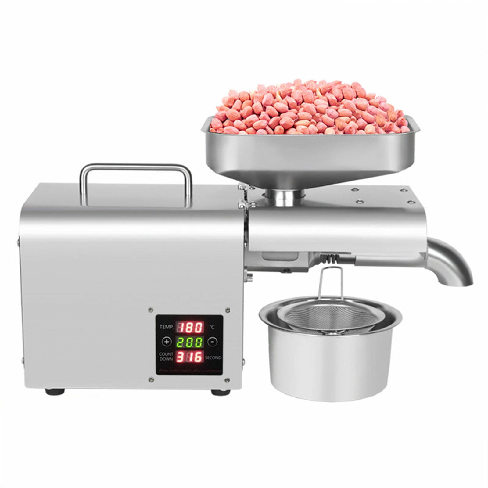 610W Automatic Oil Press Machine Electric Commercial Oil Extractor 3-6KG/h Oil Squeezed Machine