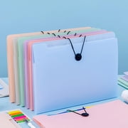Vobzolite 4 Pack File Folders Letter Size Buckle Design Classified File Folders Documents A4 File Folders - 8 Pockets Plastic File Dividers for Home Office
