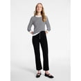 thumbnail image 3 of Time and Tru Women's High Rise Button Fly Cropped Jeans, 26.5" Inseam, Sizes 0-22, 3 of 6