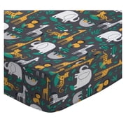 SheetWorld Fitted Sheet (Fits BabyBjorn Travel Crib Light) - Jungle Animals Gray