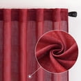 thumbnail image 2 of Cortinas MIULEE de lino rojo burdeos de 244 cm de largo para dormitorio y sala de estar, 2 of 7
