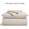 thumbnail image 5 of EVERGRACE Pearl Velvet Quilt King Size Bedding Sets, Luxurious Soft Velvet Comforter Set, Lightweight Box Stitching Oversized Bedspread Coverlet for All Season, with 2 Shams, Birch, 5 of 8