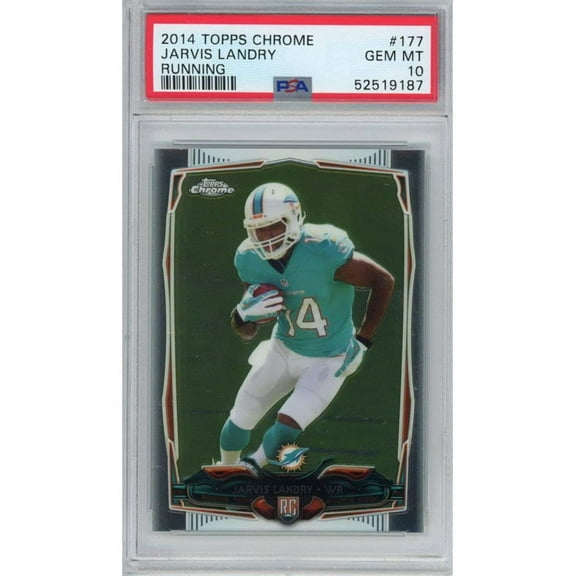 Graded 2014 Topps Chrome Jarvis Landry #177 Running Rookie RC Football Card PSA 10 Gem Mint