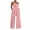 Pink, variant on Women's Fall Jumpsuit, Solid Color High Waist Pleated Pocket Wide Leg Pants Casual Chiffon Loose Fit Trousers