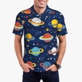 thumbnail image 5 of Wukai Planets and Stars Men’s Polo Shirts,Quick-Dry Athletic Shirt,Classic Fit Shirts-Large, 5 of 8
