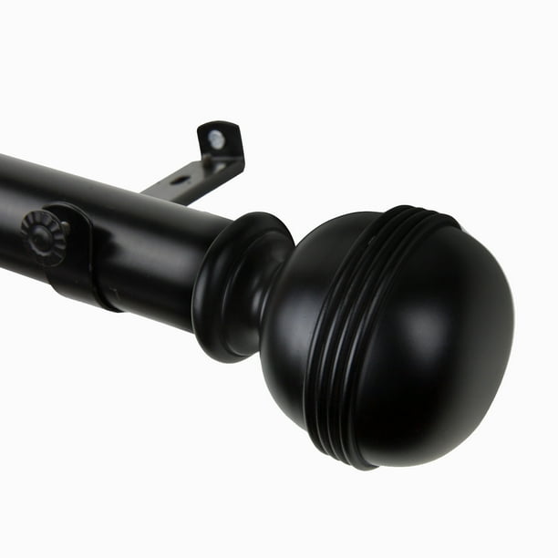 Hermosa Home Julian 1 5 Non Telescoping Curtain Rod 7 Ft Black Com Non Telescoping Curtain Rod, 7ft Curtain Pole