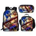 thumbnail image 1 of New cartoon Sonic school bag three-piece set for primary and secondary school students, 1 of 1