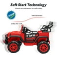 thumbnail image 5 of Hikiddo 2-Seater Ride on Car Truck, 24V 4WD Ride on Toy Electric Car for Kids Boys w/Remote, Bluetooth - Red, 5 of 10