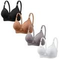 thumbnail image 1 of Soutiens-gorge pour Femmes, 4 Pcs Soutien-Gorge Imprimé pour Femme, Rassemblé, Grande Taille, Soutien-Gorge Quotidien Sans Armatures, Soutien-Gorge Quotidien, 1 of 4