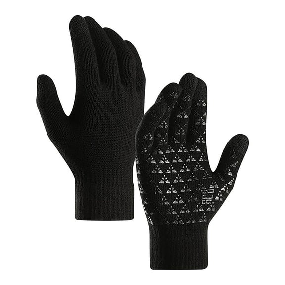 TERGAYEE Winter Gloves for Men Women,Thermal Soft Knit Lining,Winter Knit Gloves Warm Full Fingers manipulatescreen,Winter Cold Proof Knitted Gloves