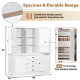 thumbnail image 5 of 73" Kitchen Pantry Cabinet with 4 Drawers and 4 Cabinets, Freestanding Pantry Storage Cupboard with 8-Tiers Refrigerator Doors and Adjustable Shelves for Kitchen, ﻿White, 5 of 7