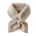 thumbnail image 2 of dianhelloya Thickened Warm Wide Noble Thermal Scarf Female Autumn Winter Imitation Rabbit Fur Scarf Beige, 2 of 8