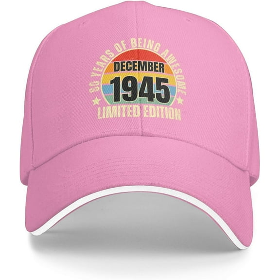 December 1945 Limited Edition 80 Years Old 80th Birthday Hat Baseball Cap