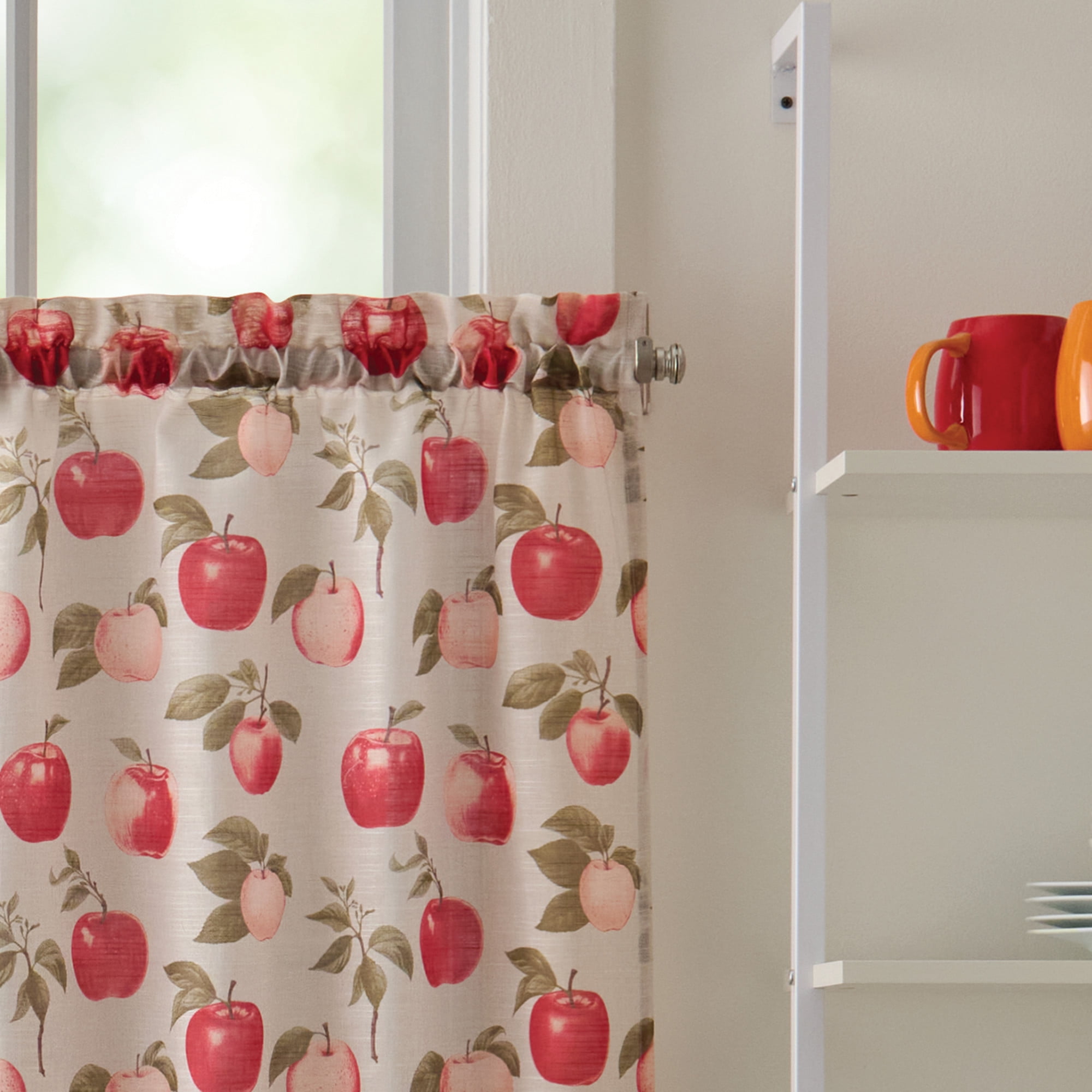 Curtainworks Honey Crisp 24in Tier Pair Multicolor, Pole Top, Indoor, Adult, 2 Piece Tier Set, 54" x 24"