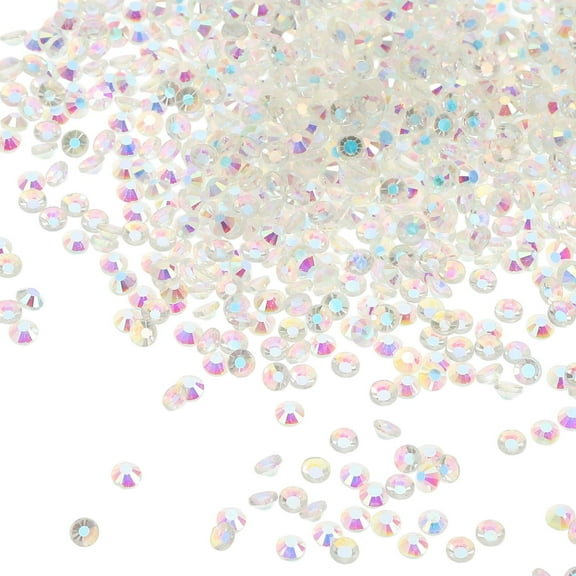 Uxcell SS10 Round Flatback Rhinestones 2.7-2.9mm Crystal Glass Gems Diamonds for DIY Crafts Clothes Shoes Nail Art Decoration, Clear AB 2880Pcs
