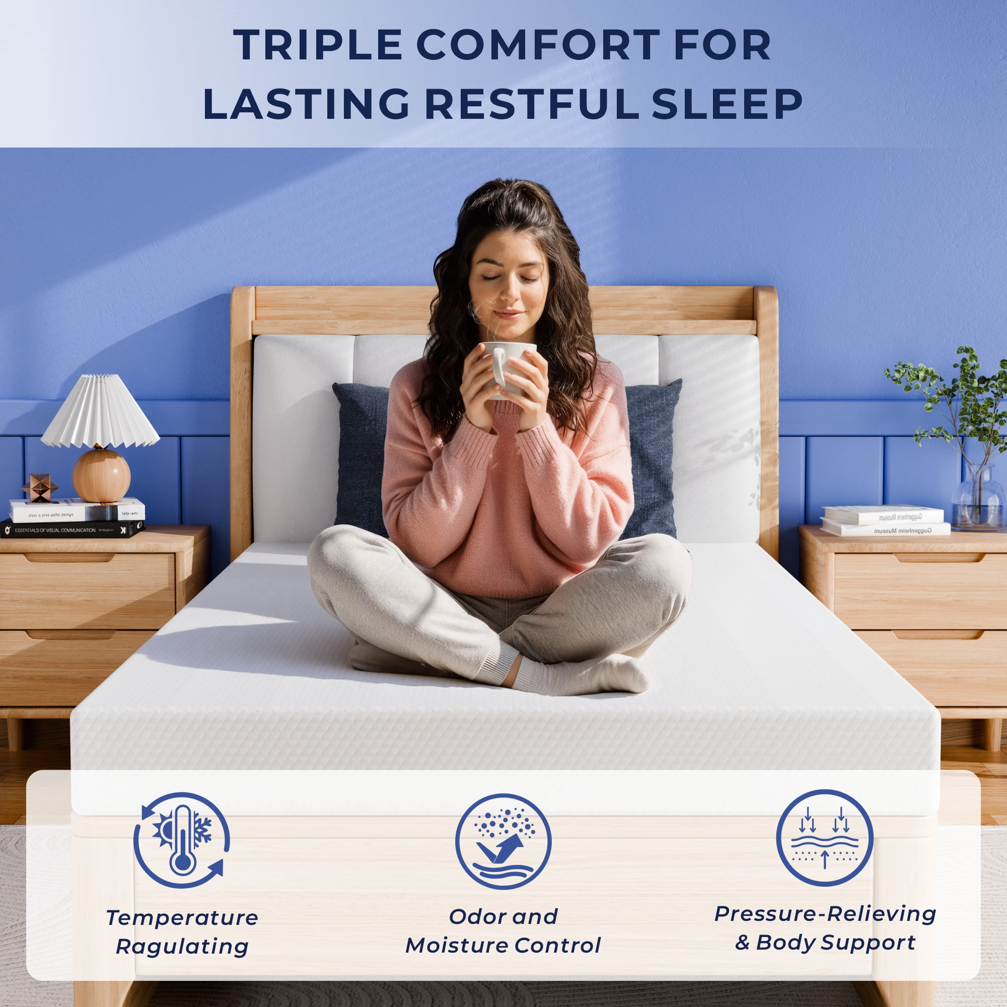 5" Twin Memory Foam Mattress for Kids, Cooling Gel, Medium-Firm, Washable Cover, Fiberglass Free, Bed in a Box