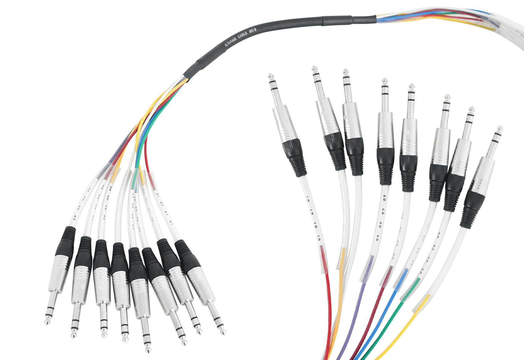 Rockville SQ803 8 Channel 3 Foot 1/4" TRS Snake Cable (Male to Male)