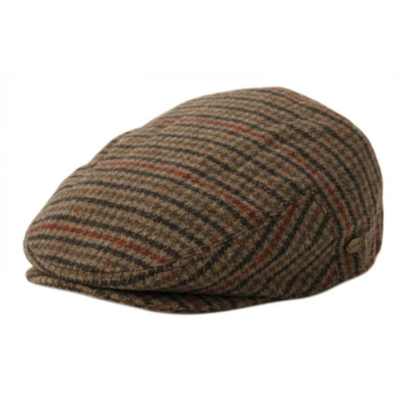 Men's Glen Plaid Herringbone Wool Tweed Newsboy Ivy Cap Gatsby Golf Flat Hat