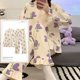 thumbnail image 3 of Conjuntos de Pijamas de Kimono anudado para Mujer, ropa de dormir de dibujos animados divertidos, ropa de casa para niña a cuadros, moda 3XL, primavera y otoño, 3 of 4