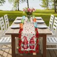 thumbnail image 4 of Table Runners 72 Inches Long Dress Scarves, Valentine's Day Farmhouse Kitchen Table Runner, Coffee Tablerunners, Red Roses Gnomes Romance Love Beige 16x72 Inch, 4 of 9