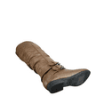 thumbnail image 4 of Bottes Cavalières à Fermeture Éclair pour Femmes, Hauteur Genou, Décontractées, Talon Plat Bas, Bottes d'Hiver, Chaussures (Cognac, 7.5), 4 of 5