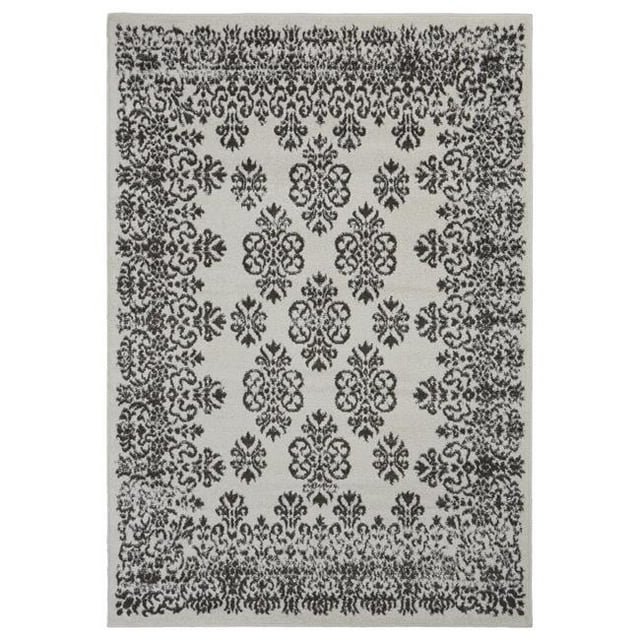 LR Home INFIN81332GAM7995 Infinité Moderne Damassé Zone Intérieure Tapis&44; Gardenia & Aimant - 7 9 x 9 Pi 5 Po.
