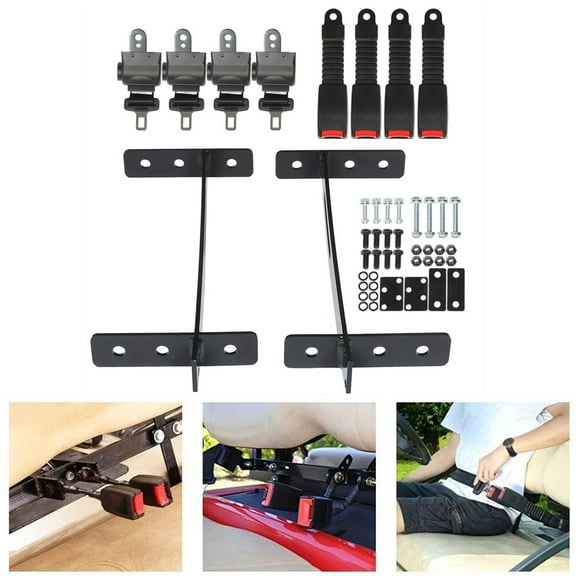 PET-U 35 x 6.9 inches 4PCS Golf Cart Seat Belts & Bracket Kit For EZGO Yamaha Club Car
