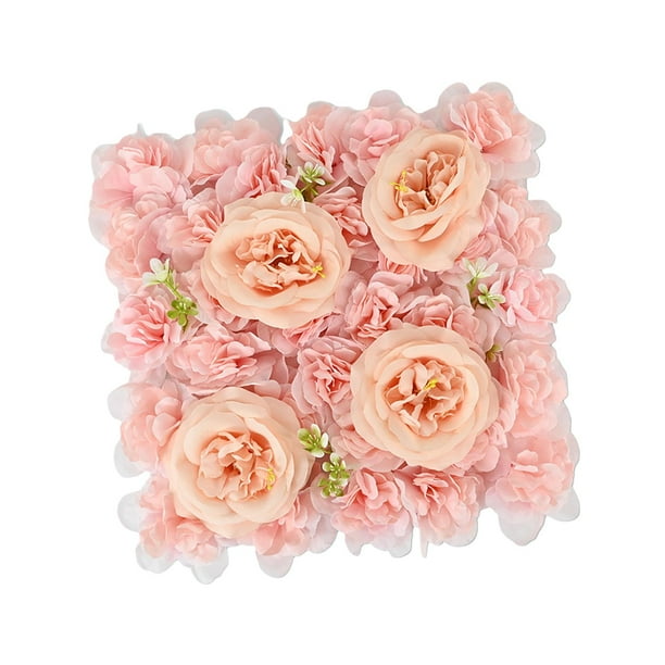 Panel de flores artificiales para decoración del Día de San Valentín, fondo floral DIY con flores rosas para Rosa durazno
