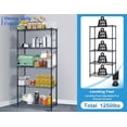 thumbnail image 4 of CL.HPAHKL 5-Tier Adjustable Wire Shelving Unit, NSF Certified Commercial Metal Storage Rack 1250 LBS Capacity, Adjustable Steel Shelves for Kitchen, Garage, Restaurant, 36" L x 14" W x 72" H, Black, 4 of 6