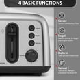 thumbnail image 2 of BUYDEEM DT440 Tostadora de 4 rebanadas, Tostadora de acero inoxidable con ranuras extra anchas para bagels, muffins, palanca de elevación alta, 6 configuraciones de sombra, plateado retro, 2 of 5