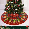thumbnail image 6 of 35.4" Lovely Christmas Tree Skirt, Small Mini Tree Skirt Ornament with Christmas Santa Claus Elk Moon House for Party Holiday Home Christmas Decorations (Nutcracker), 6 of 12