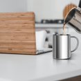 thumbnail image 2 of Tazas irrompibles de doble pared de acero inoxidable de 13,5 oz/400 ml con tapa y asas para café de camping (2 piezas), 2 of 5