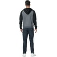 thumbnail image 6 of Weilanxin Men's Color Block Pullover Fleece Hoodie Casual Hooded Sweatshirts Tops Full Zip Jacket with Pocket Athletic Hoodies For Men Black Contrast Dark Grey L, 6 of 10