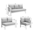 thumbnail image 7 of Patio Furniture Set, Outdoor Aluminum Sectional Sofa Couch - 3 Pieces All-Weather Metal Conversation Set Corner Sofas,White, 7 of 7