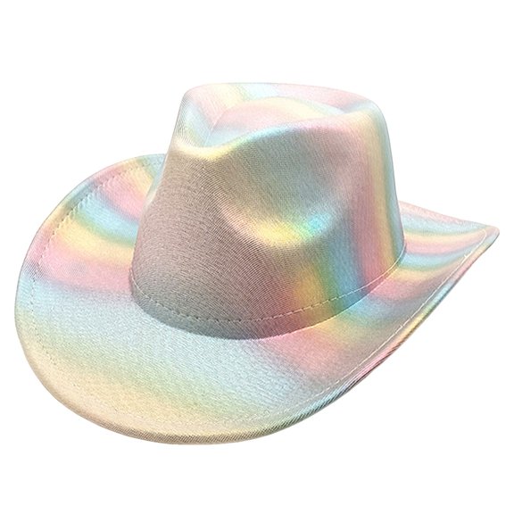 OJSFQUFP Western Hat Glitter Cowboy Hat for Women Men Party Hat Carnival Fancy Dress Retro Glitter Hat Soft Fabric Lightweight Foldable Elegant Cowboy Hat Costume Accessory