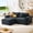 Black, variant on Aiho 80 Inch Corduroy Cloud Modular Sectional Sofa, L Shaped No Assembly Loveseat with Ottoman for Small Space Living Room, Black