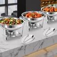 thumbnail image 7 of PRIJESSE 2 PACK Chafing Dish Buffet Set with glass lid, 5Qt Round Stainless Steel Chafer for Catering,Buffet Servers and Warmers Set, Silver, 7 of 7